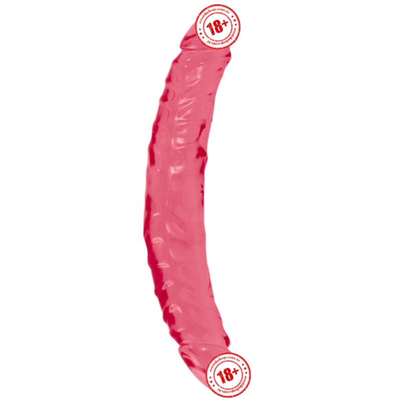 Doc Johnson Crystal Jellies Jr. Double Dong Jel Doku 30 cm Penis-Pink